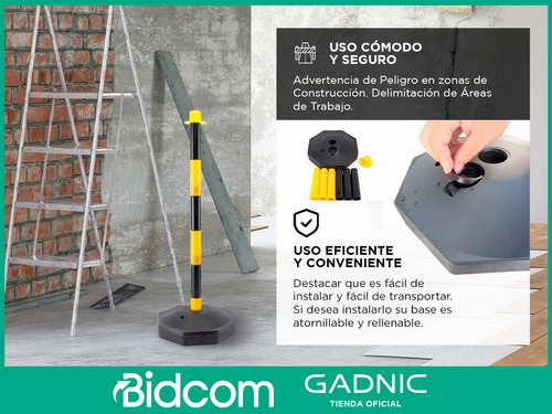 Poste Demarcatorio Gadnic Amarillo Y Negro Columna Vial 85cm