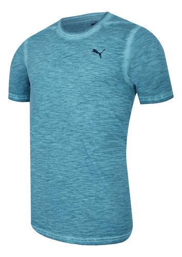 Playera Puma Fitness Studio Foundation Wash Hombre Azul