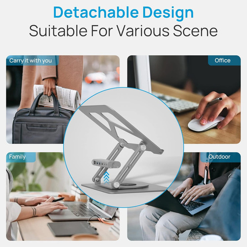 Usb C Laptop Docking Station Stand Con Base Girat...