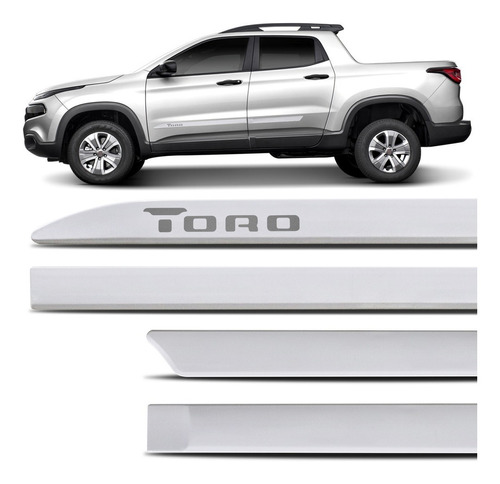 Jogo De Friso Lateral Fiat Toro 2016 A 2019  Branco Ambiente