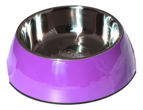 Plato Melamina Sólido Redondo Morado Para Perro Xl Mascan