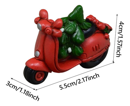 2 Estatua De Motocicleta Navideña Con De Navidad,