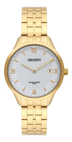 Relógio Orient Feminino Fgss1169 B2kx Dourado Analogico Cor do fundo Branco