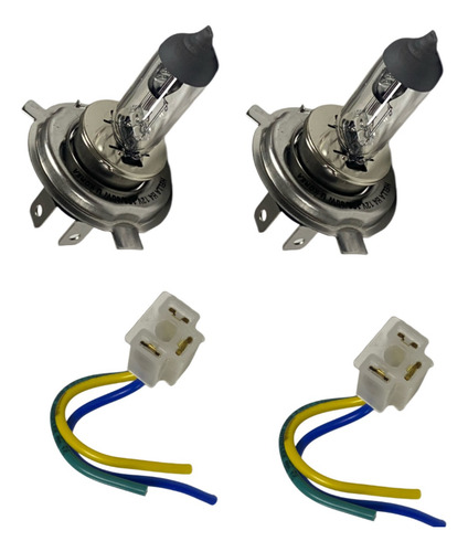 Kit De 2 Arnés Con 2 Focos H4 Hella Halógeno 100/80 W 12v