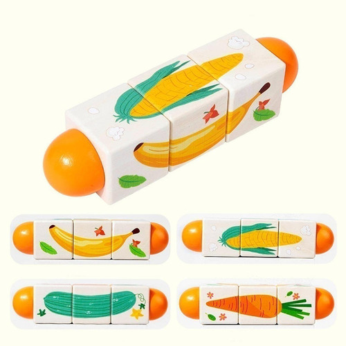 Twist De Madera Toy Brain Teaser Padre Frutas Verduras