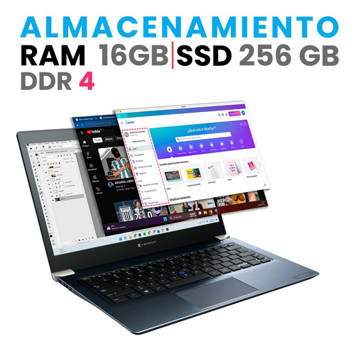 Laptop Toshiba Táctil Core I5 10th 16gb Ram 256gb Ssd +lápiz Negro (Reacondicionado)