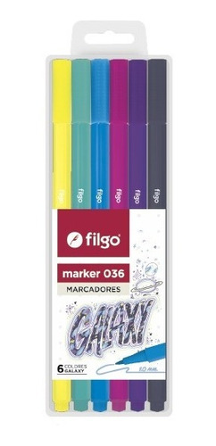 Marcador Filgo Galaxy Marker 036 Fino 1mm X 6 