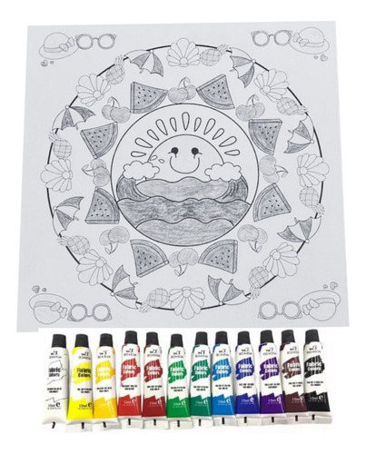 Kit Arte Mandala Diseños Infantil Para Colorear 12 Colores