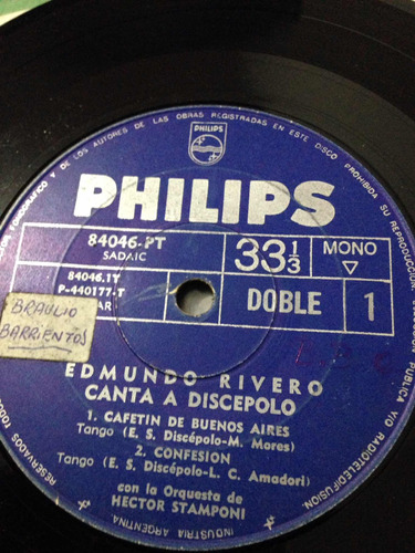 Vinilo Ep De Edmundo Rivero Canta A Discepolo(ac121