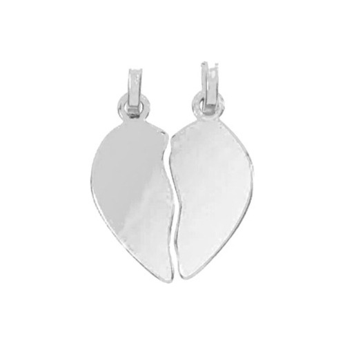 Placa Corazón Separable, Dije En Plata 925 Para Grabar 