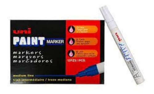 Marcador De Pintura Uni Paint Px20 Plata 2.2 A 2.8mm 12pzs