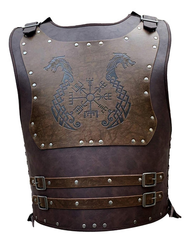 De Pecho Ajustable Medieval Chaleco De Cuero Pu