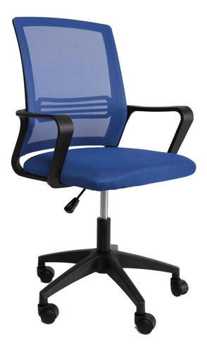 Silla Oficina Ergonómica Apoya Cabezas Brazos Ergonómica Color Azul