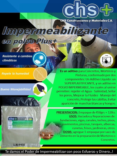 Impermeabilizante En Polvo - 4 Paq - Rinde Para 40mts2 Aprox