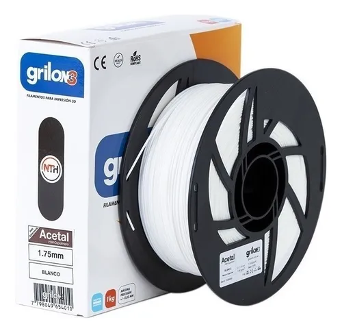 Filamento Acetal 1.75mm Grilon3 - 1kg - Impresion 3d Color Blanco