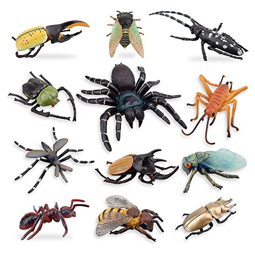 Toymany 12pcs Realistic Insects Figures Toys - Xhnfp