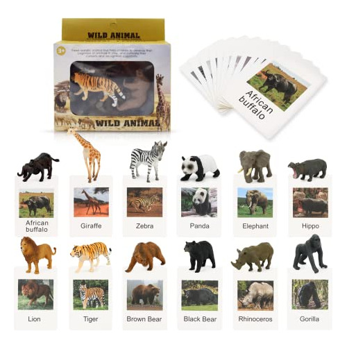 Esoes Animal Matching Juego Con Flash Cards,realistic Ywf4n