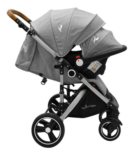 Imagen 3 de 5 de Cochecito de paseo Premium Baby Travel system Tuts Pro gris con chasis color plateado