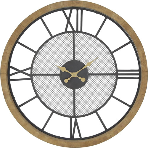 Deco 79 Reloj De Pared Redondo De Madera Vintage, 40  X 4  X