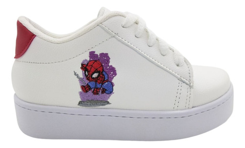 Tenis Casual Spider-man Bordado Chicos Y Grandes Unisex