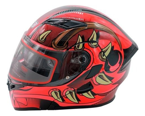 Casco Abatible R7 Racing Unscarred Doble Mica Dot  Rojo