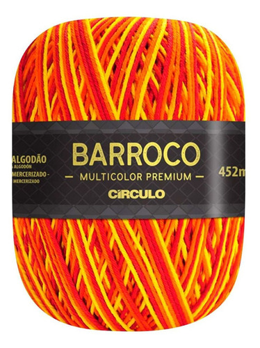 Barbante Barroco Multicolor Premium 6 Fios 400g Linha Crochê Cor Hibisco Amarelo