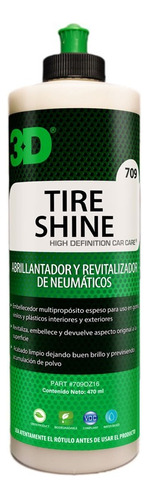 Tire Shine  - Acondicionador Protector Plasticos 1/2 Lt - 3d