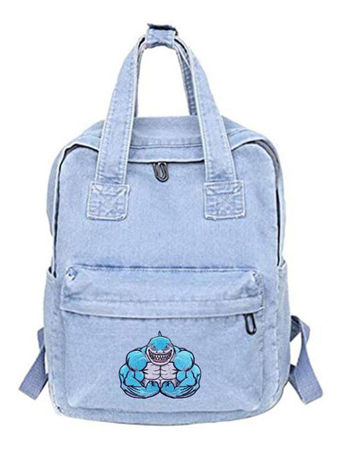 Parche Para Ropa Patchpros Mxhka-005-6 Termoadhesivo Color Azul Claro/gris Shark01 Tela Bordada 5 U