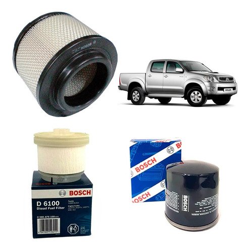 Kit 3 Filtros Toyota Hilux 2.5 3.0 2005 A 2015