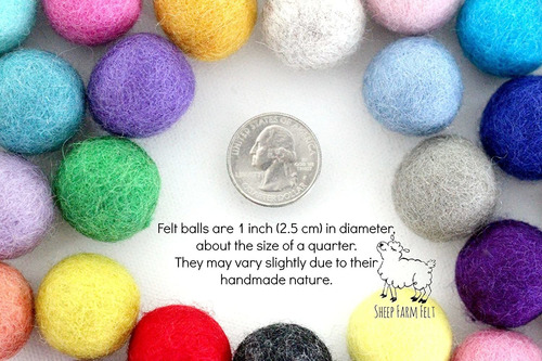 Farm To Table Adjustable Handmade Felt Ball Garland By She