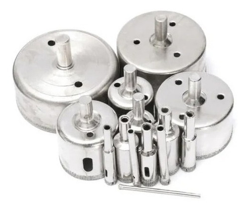 Imagen 2 de 3 de Brocas Copa Diamantada Set 14 Pcs 3 - 70 Mm