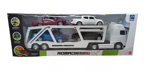 Brinquedo Carreta Caminhão Cegonheira Gigante Diesel Rx Branco