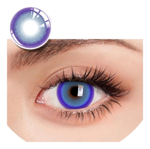 Pupilentes Azul Instenso Big Eye Efect Circle Lenses Bc