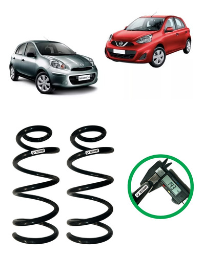 2 Molas Traseiras Reforçadas Gnv Nissan March 2012 A 2020