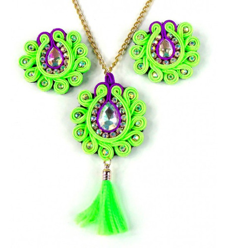 Collar Y Aretes En Soutache Pequeño V/m