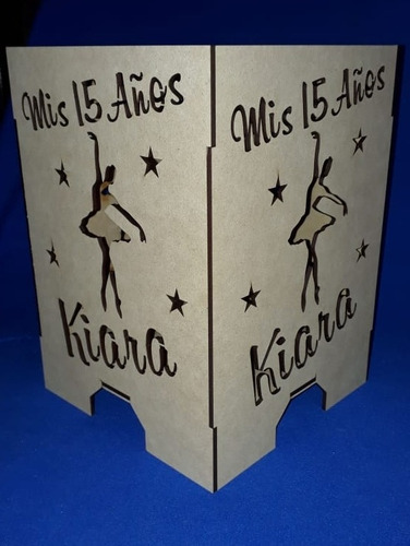 Fanal Centro Mesa Souvenir Mdf Bailarina 15 Años