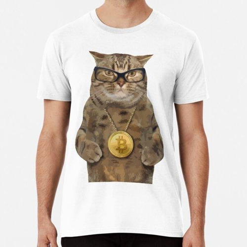 Remera Gato De Botín De Bitcoin Algodon Premium