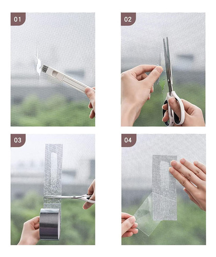 Cinta Para Mosquitera Para Ventana Reparación De Malla Con C
