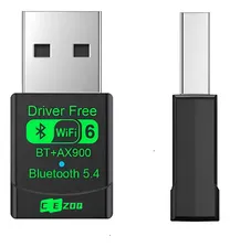Adaptador USB Wi-Fi 6 AX900 y Bluetooth 5.4 para PC de Escritorio/Portátil con Doble Banda