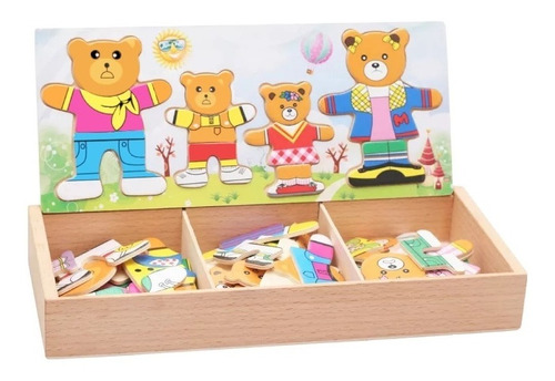  Puzzles Rompecabezas Juguete Osos De Madera Niños 