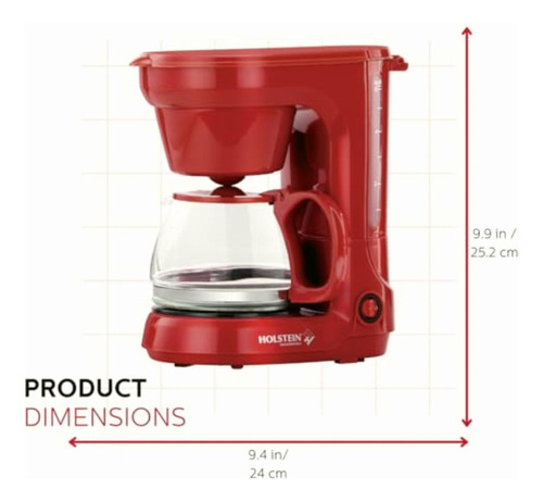 Holstein Housewares Cafetera De Goteo Para 5 Tazas Con