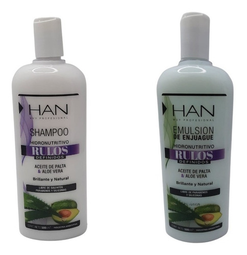 Shampoo Acondicionador Han Hidronutritivo Aloe Rulos 