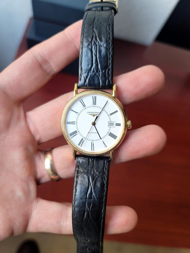 Reloj Longines L49212112 Presence Automático Negro Dorado Blanco (Usado)