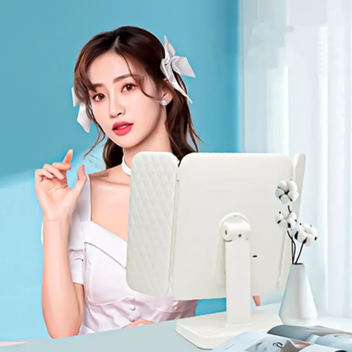 Espejo Maquillaje Led Aumento Plegable Blanco Profesional