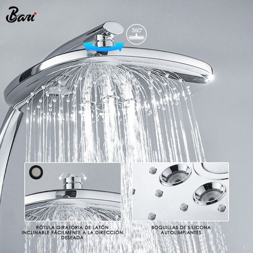 Set De Ducha Foglia Brush Nickel Marca Bari