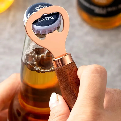 Destapador Abridor De Botellas Mango De Madera Regalo Boda