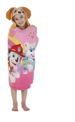 Toalla De Baño Paw Patrol Skye Con Gorro Para Niñas *sk Color Rosa Lisa