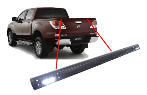 Cubre Riel Negro Con Led Portalón Mazda Bt-50