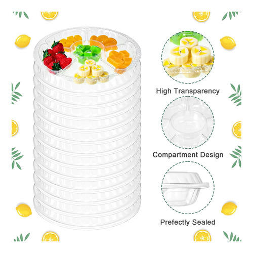 Patelai 32 Pcs Plásco Redonde Con Tapa Veggie Veggie Fruta 6