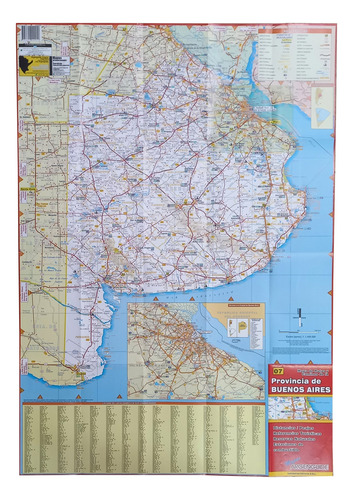 Mapa De Rutas Y Caminos De Buenos Aires 80x60cm Ideal Viaje